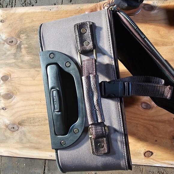 Sandstone Luggage Tweed Suitcase Unisex Adult Gray Double Wheels Smooth Rolling - Picture 4 of 5